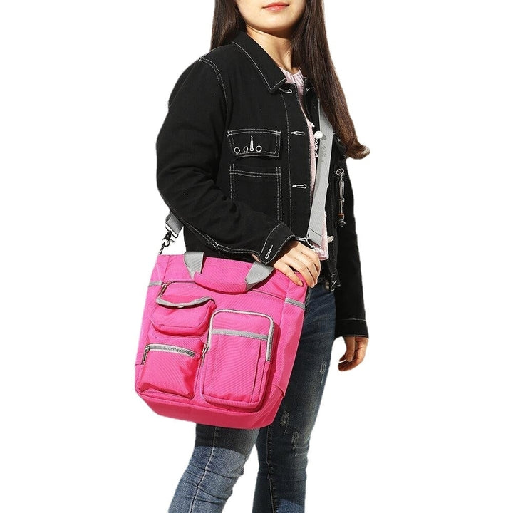 women waterproof large capacity multi pocket handbag shoulder bag Image 11