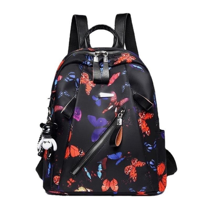 Women Waterproof Multi-carry Butterfly Pattern Casual Outdoor Backpack Image 1