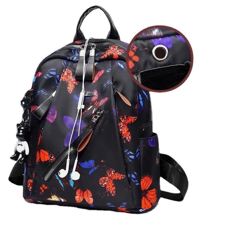 Women Waterproof Multi-carry Butterfly Pattern Casual Outdoor Backpack Image 3