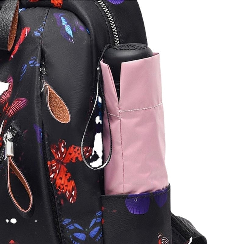 Women Waterproof Multi-carry Butterfly Pattern Casual Outdoor Backpack Image 6