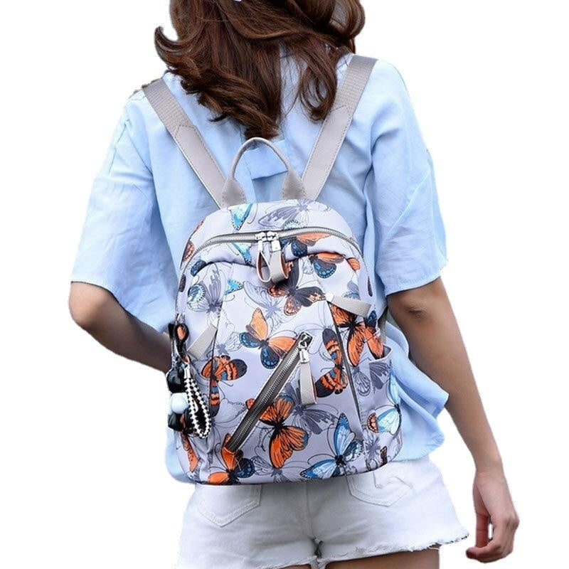 Women Waterproof Multi-carry Butterfly Pattern Casual Outdoor Backpack Image 7