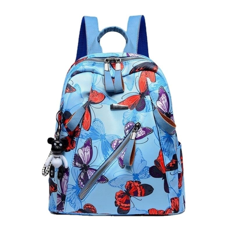 Women Waterproof Multi-carry Butterfly Pattern Casual Outdoor Backpack Image 1