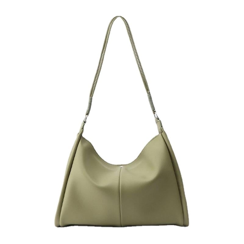 Women Soild Color Simple Smooth Large Capacity Soft PU Leather Shoulder Bag Handbag Image 8