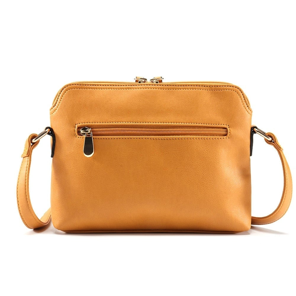 Women Solid Multi-pockets Casual Faux Leather Crossbody Shoulder Bag Handbag Image 2