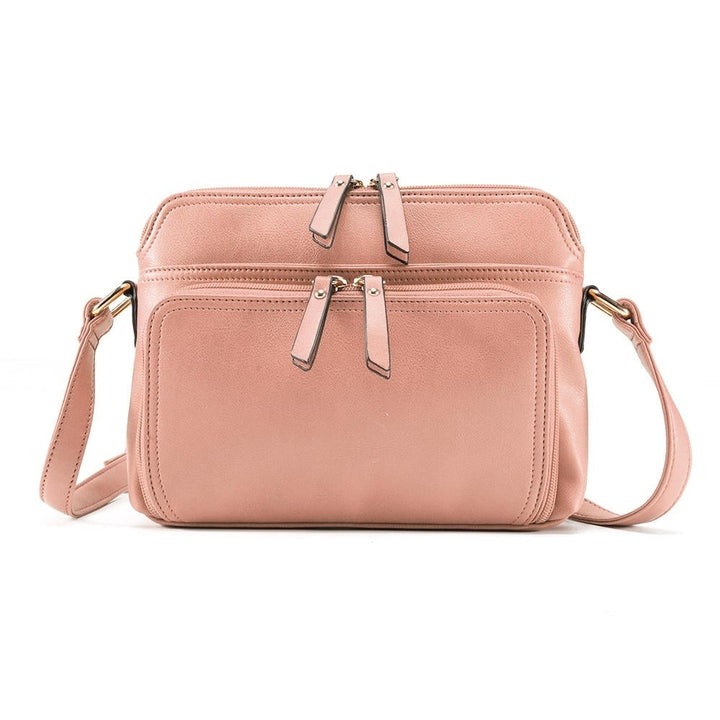 Women Solid Multi-pockets Casual Faux Leather Crossbody Shoulder Bag Handbag Image 6
