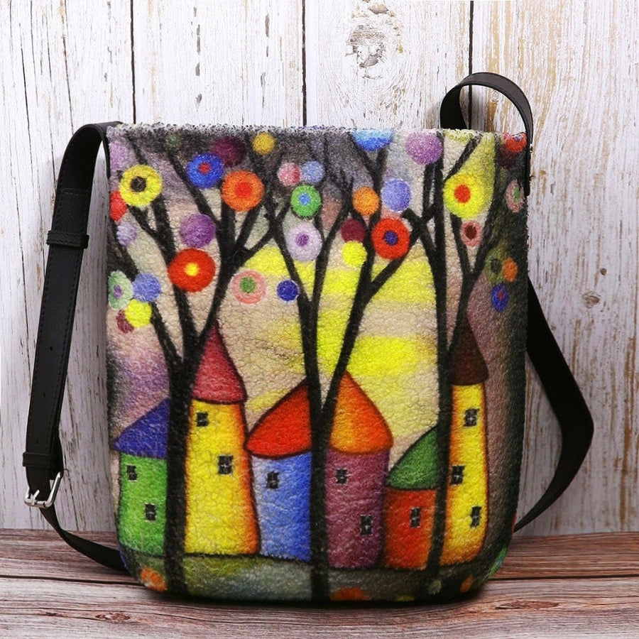 Women Special Colorful DIY Lamb Hair Bag Crossbody Bag For Daily Outdoor- PPT DTTT Image 1