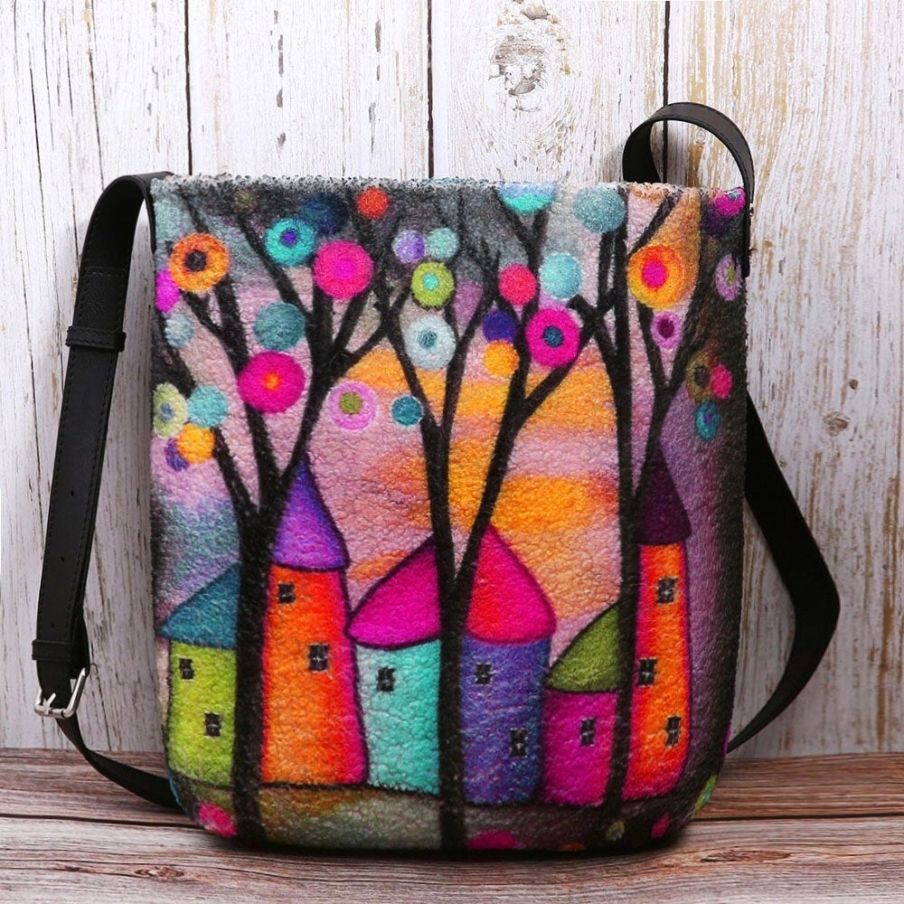 Women Special Colorful DIY Lamb Hair Bag Crossbody Bag For Daily Outdoor- PPT DTTT Image 4