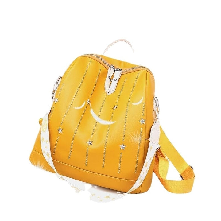 Women Star Rivet Waterproof Multi-carry Handbag Shoulder Bag Backpack Image 3