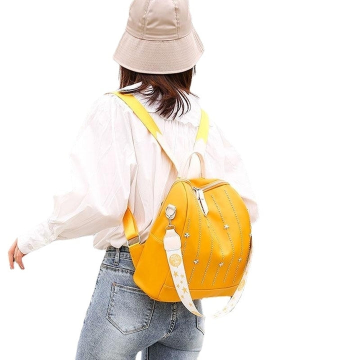 Women Star Rivet Waterproof Multi-carry Handbag Shoulder Bag Backpack Image 4
