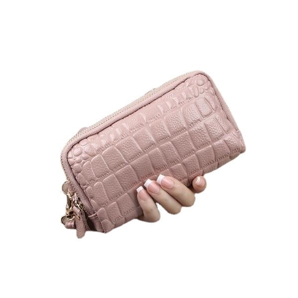 Women Stone Pattern Clutches Bags Double Zipper Long Wallet Card Holder 5.5 Phone Purse DTTT Image 1