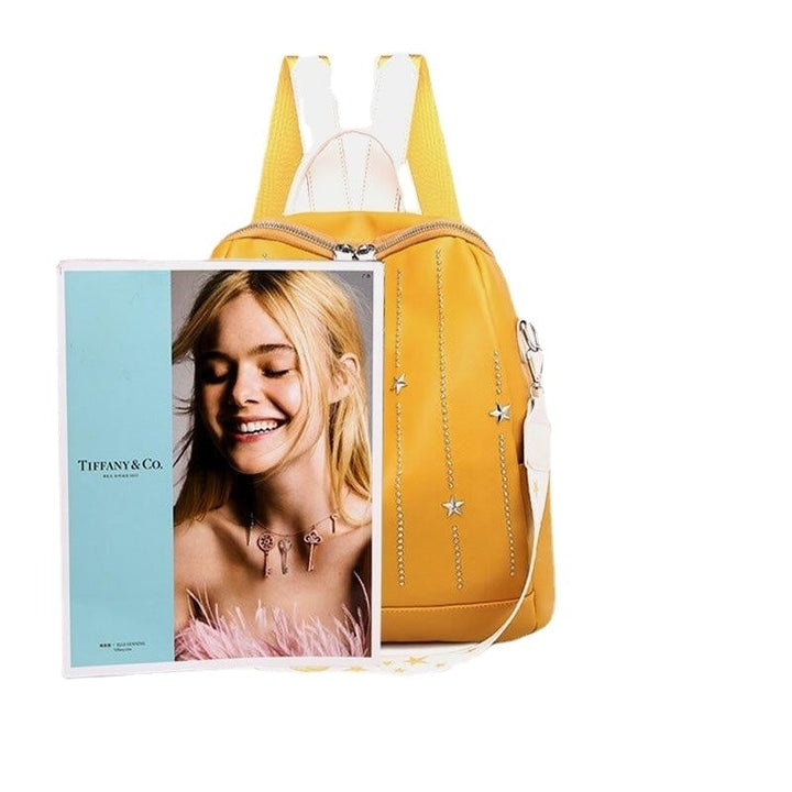 Women Star Rivet Waterproof Multi-carry Handbag Shoulder Bag Backpack Image 8