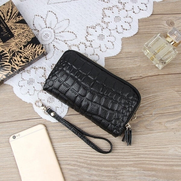 Women Stone Pattern Clutches Bags Double Zipper Long Wallet Card Holder 5.5 Phone Purse DTTT Image 4