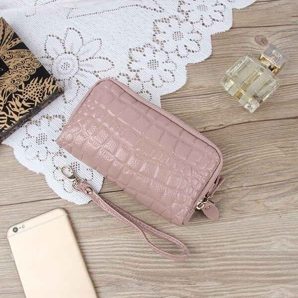 Women Stone Pattern Clutches Bags Double Zipper Long Wallet Card Holder 5.5 Phone Purse DTTT Image 6