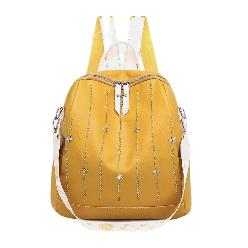 Women Star Rivet Waterproof Multi-carry Handbag Shoulder Bag Backpack Image 9