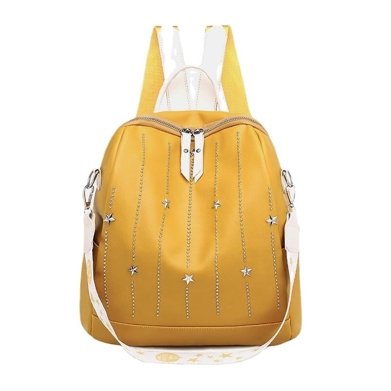 Women Star Rivet Waterproof Multi-carry Handbag Shoulder Bag Backpack Image 1