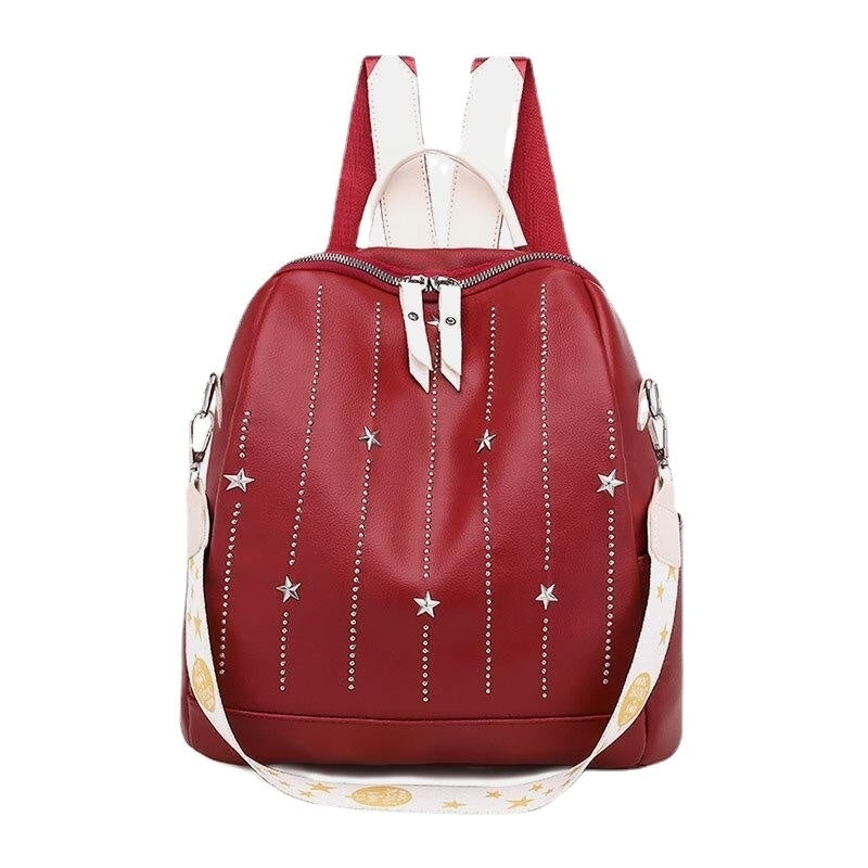 Women Star Rivet Waterproof Multi-carry Handbag Shoulder Bag Backpack Image 10