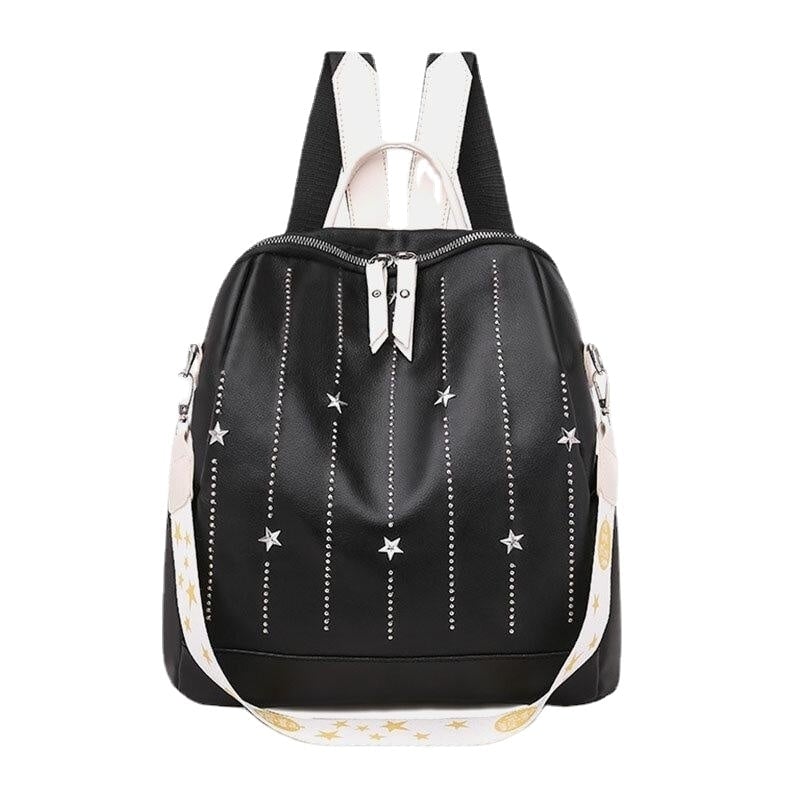Women Star Rivet Waterproof Multi-carry Handbag Shoulder Bag Backpack Image 1