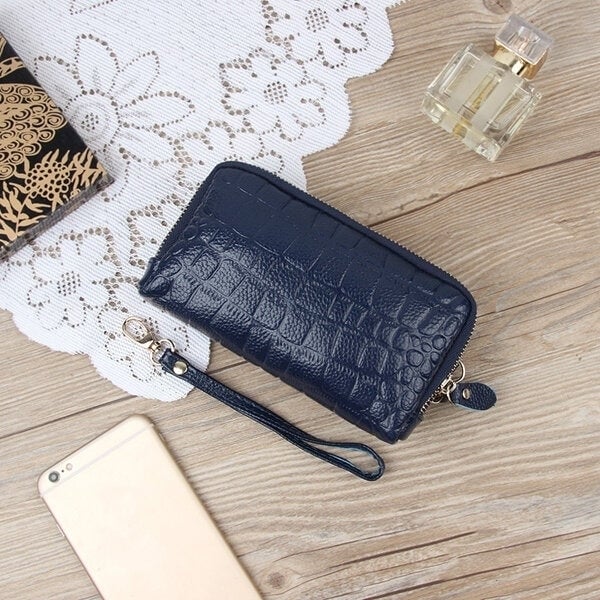 Women Stone Pattern Clutches Bags Double Zipper Long Wallet Card Holder 5.5 Phone Purse DTTT Image 8