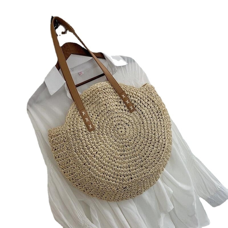 women summer beach large capacity straw woven handbag tote bag Image 6