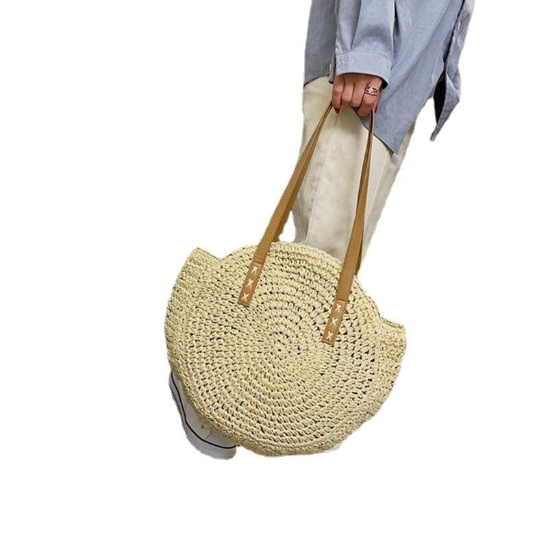 women summer beach large capacity straw woven handbag tote bag Image 8