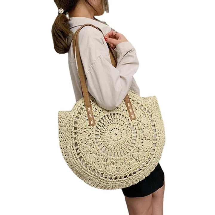 women summer beach large capacity straw woven handbag tote bag Image 10