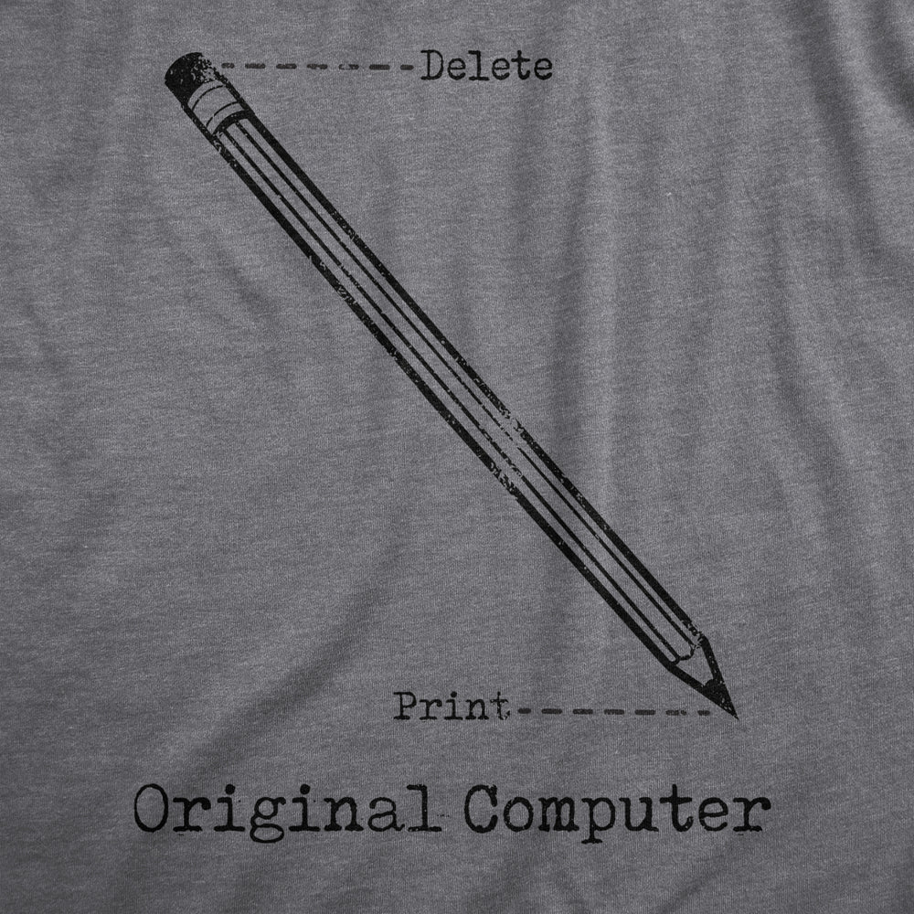 Womens Original Computer T Shirt Funny Pencil Eraser Analog Joke Tee For Ladies Image 2