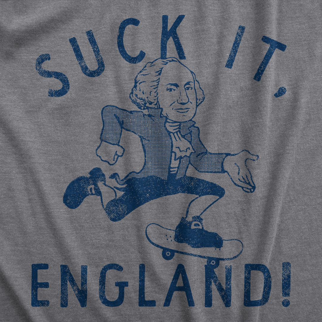 Mens Suck It England T Shirt Funny Fourth Of July George Washington Skateboarding Tee For Guys Image 2