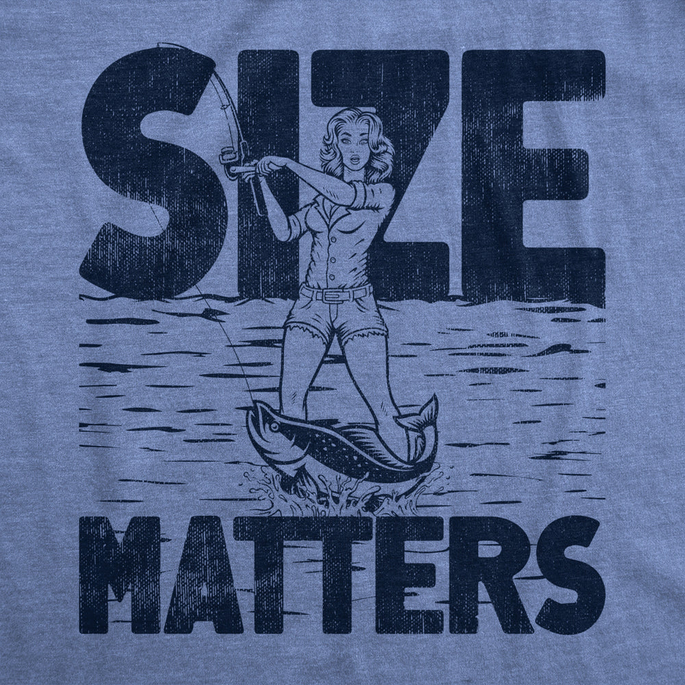 Mens Size Matters T Shirt Funny Fishing Lovers Huge Catch Joke Tee For Guys Image 2