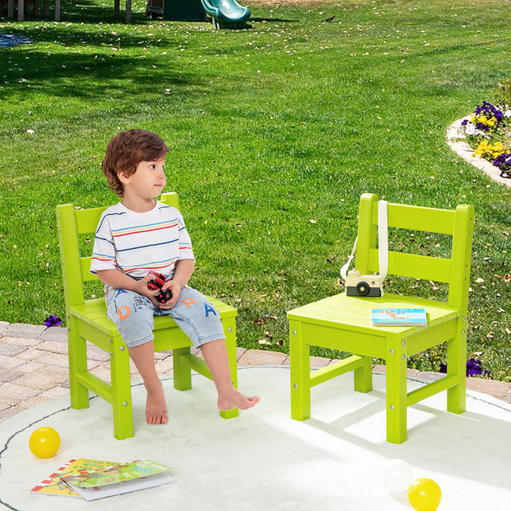 2 PCS Kids Chairs Indoor Outdoor Heavy-Duty All-Weather Children Learning Chair Image 3