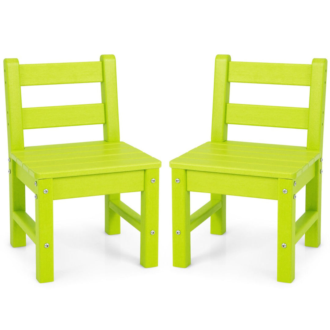 2 PCS Kids Chairs Indoor Outdoor Heavy-Duty All-Weather Children Learning Chair Image 1