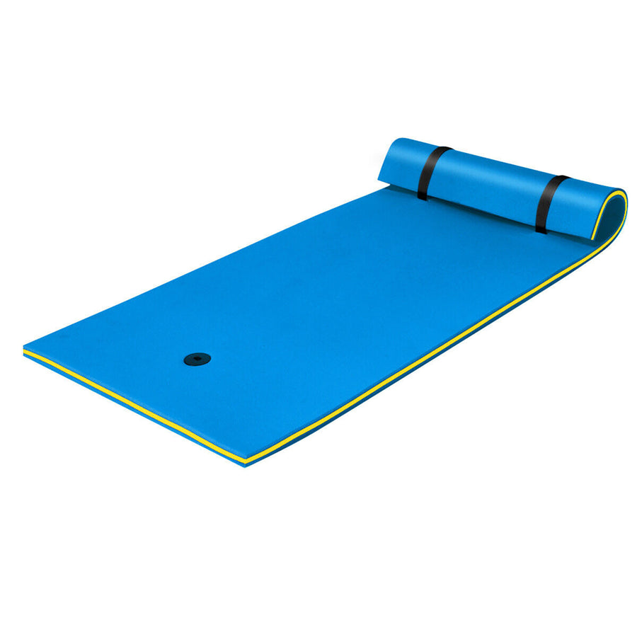 87 x 36 3-layer Floating Pad Mat Water Sports Recreation Relaxing Blue Image 1