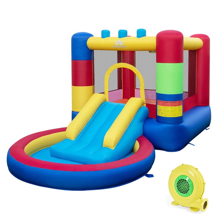 4-in-1 Inflatable Bounce House Colorful Kids Bouncy w/ Ocean Balls and 480W Blower Image 10