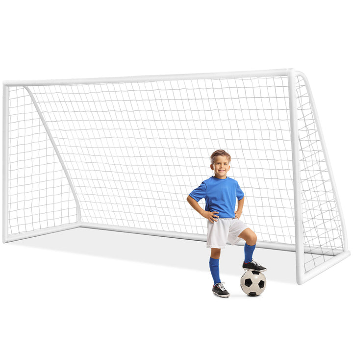 12 x 6FT All-Weather Soccer Goal w/Strong UPVC Frame Kids Adults Soccer Practice Image 1