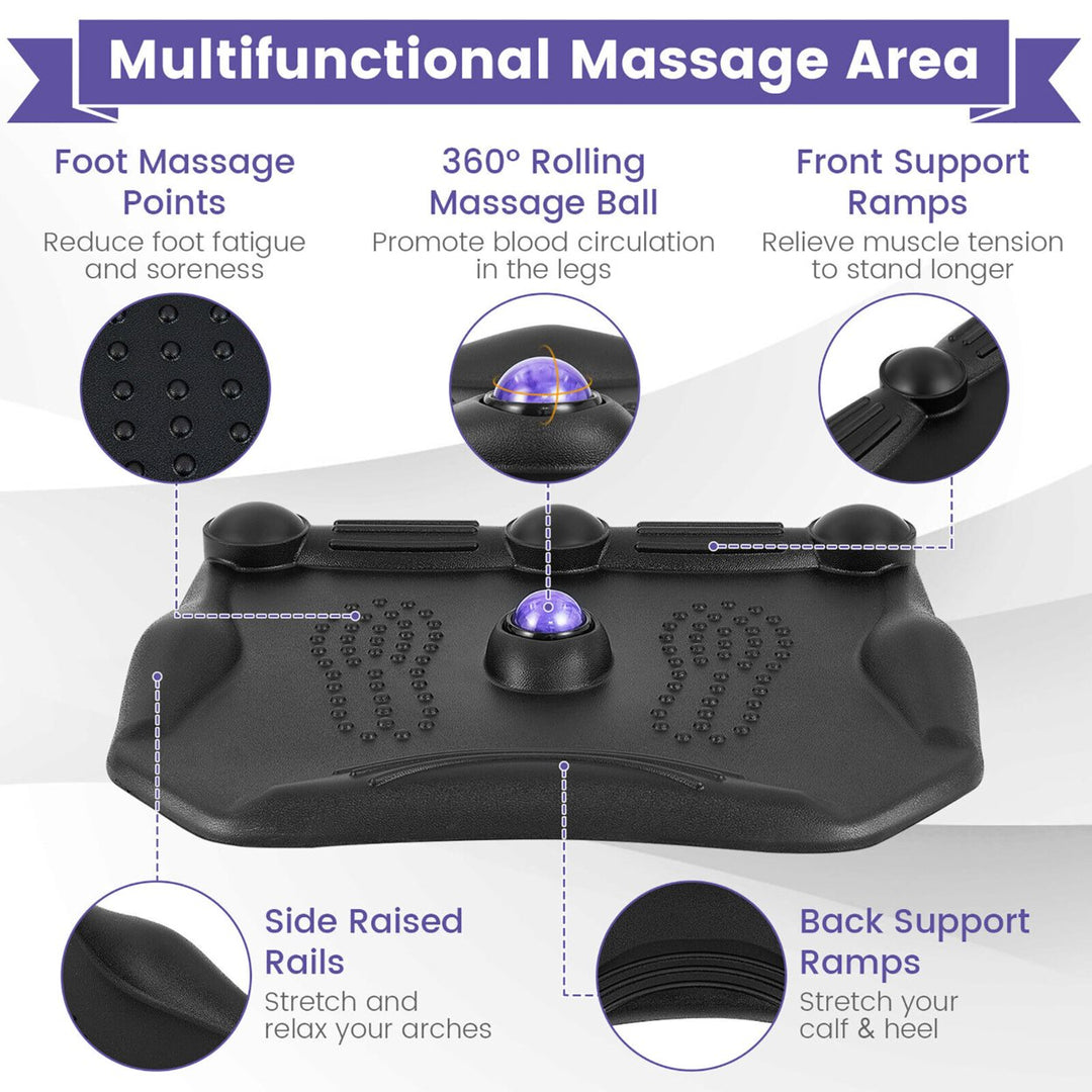 Anti Fatigue Standing Desk Mat w/ Massage Roller Ball Foot Massage Points Office Image 2