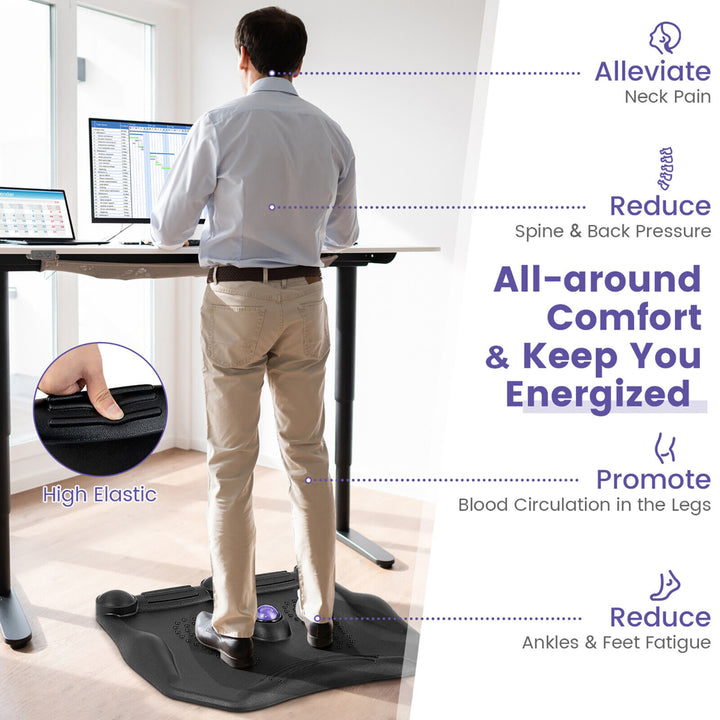 Anti Fatigue Standing Desk Mat w/ Massage Roller Ball Foot Massage Points Office Image 3