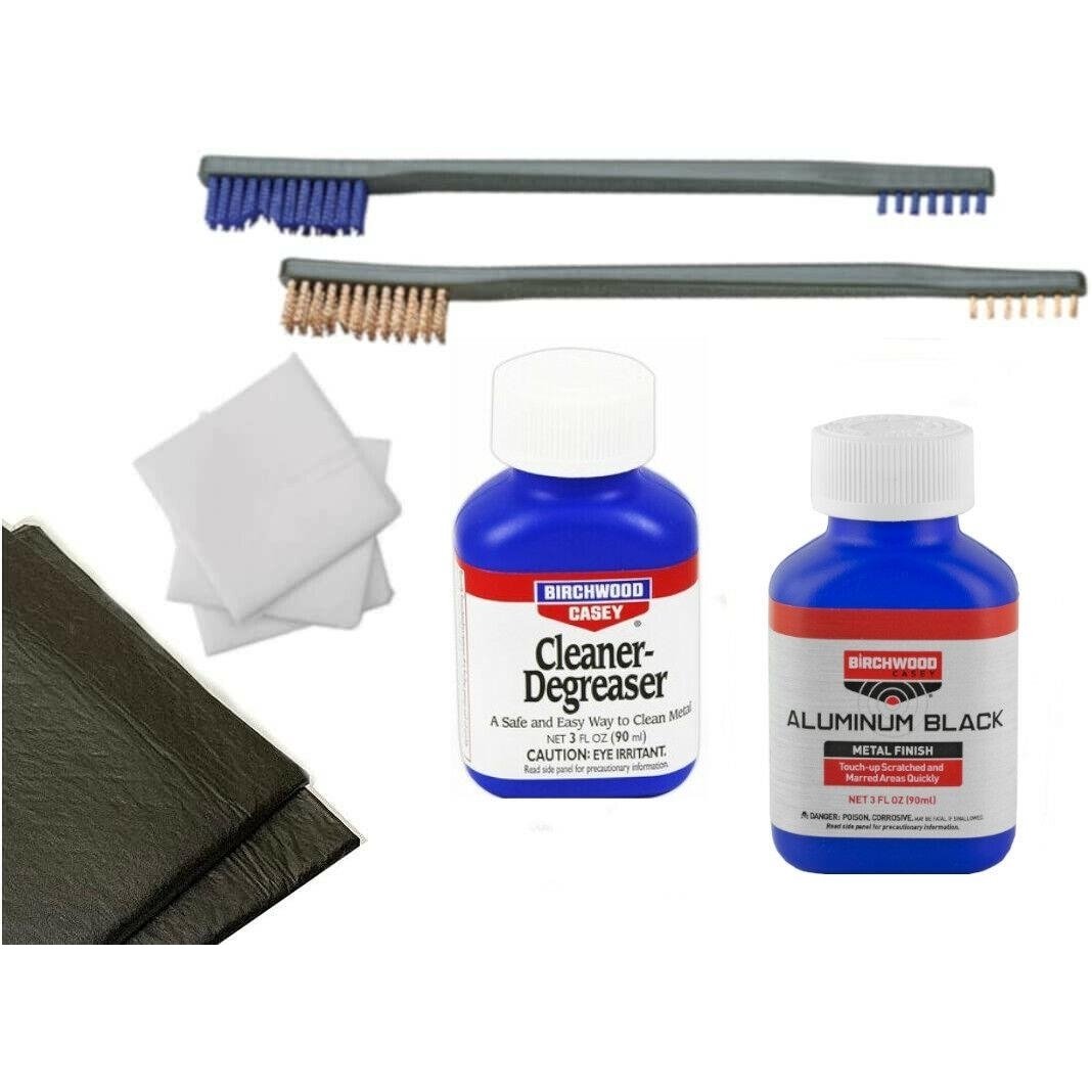 Cleaner Degreaser and Aluminum Black Two Brushes 3" Patches Plus 2 Disposable Pads Image 1