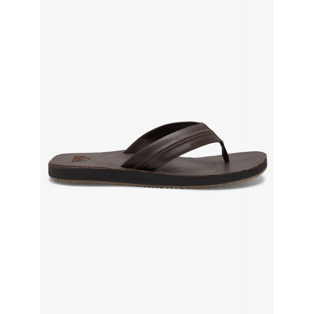 Quiksilver Carver Natural Leather Flip Flop Sandals Brown AQYL101088-XCCC Size 10 Image 2