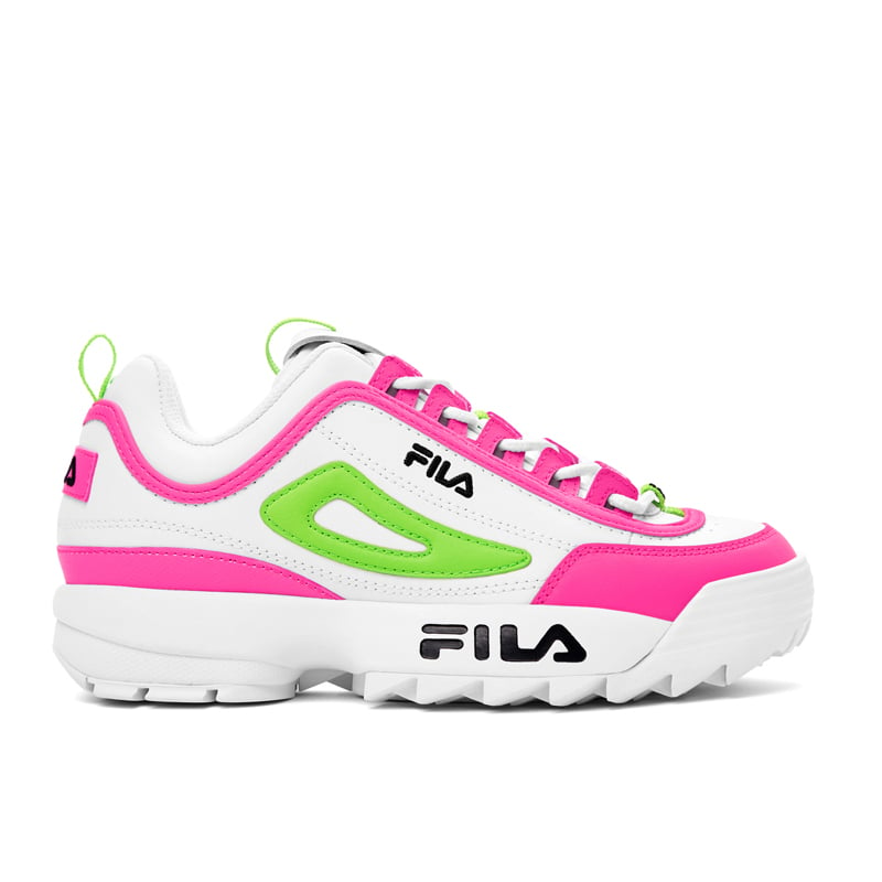 Fila Little Kid/Big Kid Banchee 3 Sneaker WHITE/KNOCKOUT PINK/GREEN GECKO Image 2