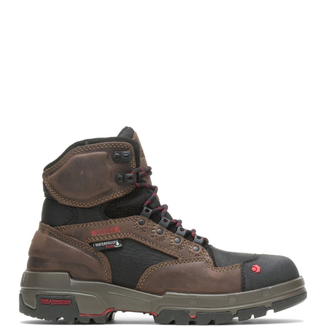 WOLVERINE Mens 6" Legend DuraShocks CarbonMAX Composite Toe Work Boot Dark Brown - W10612 DARK BROWN Image 1