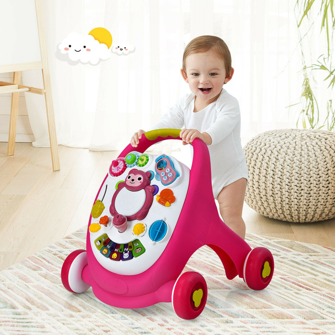 Sit-to-Stand Learning Walker Toddler Push Walking Toy w/Lights and Sounds Image 3