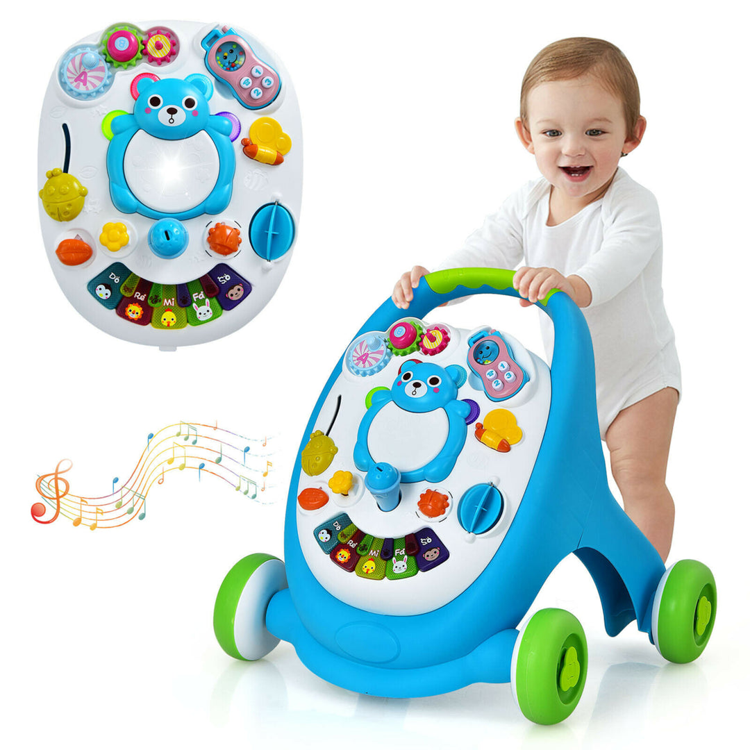 Sit-to-Stand Learning Walker Toddler Push Walking Toy w/Lights and Sounds Image 4