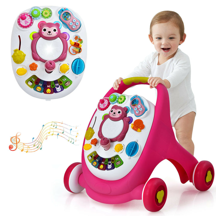 Sit-to-Stand Learning Walker Toddler Push Walking Toy w/Lights and Sounds Image 4