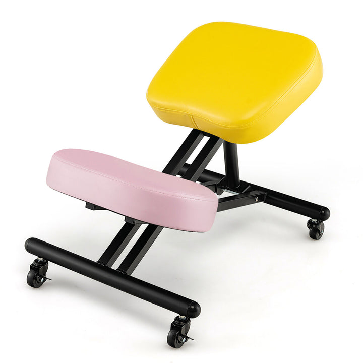 Mobile Ergonomic Kneeling Chair Adjustable Stool Memory Foam Angled Seat Image 4