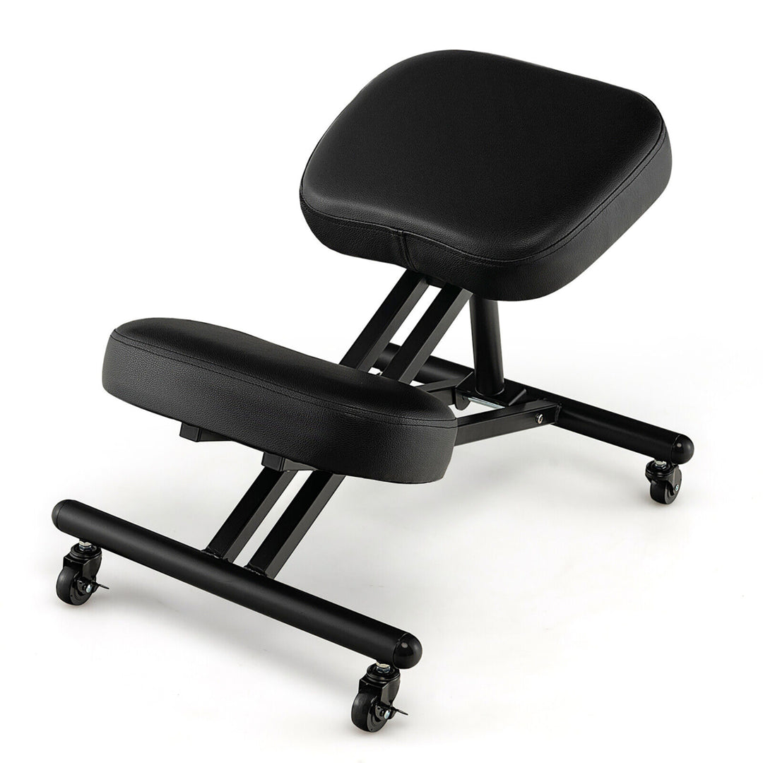 Mobile Ergonomic Kneeling Chair Adjustable Stool Memory Foam Angled Seat Image 4