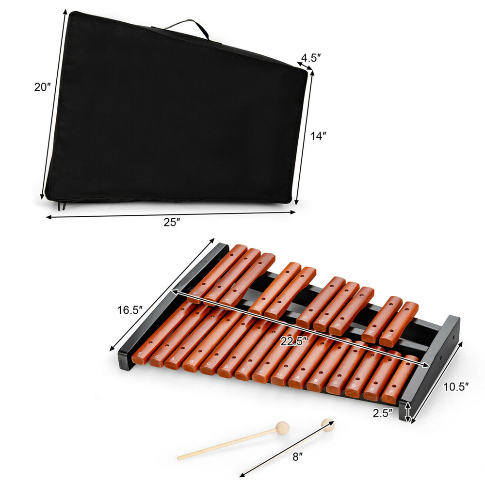 25 Note Xylophone Wooden Percussion Educational Instrument w/ 2 Mallets Image 2