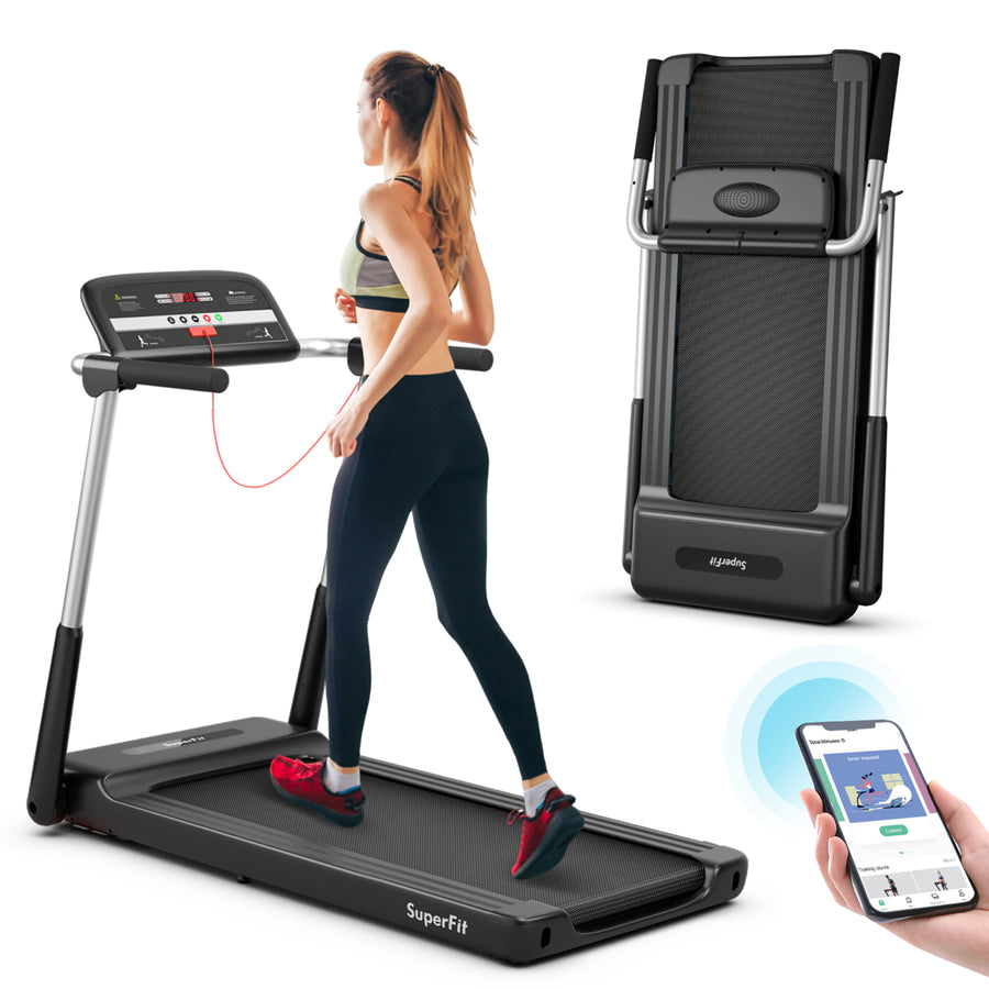 2.25HP Folding LED Treadmill Electric Running Walking Machine w/ APP Control Gym Image 1
