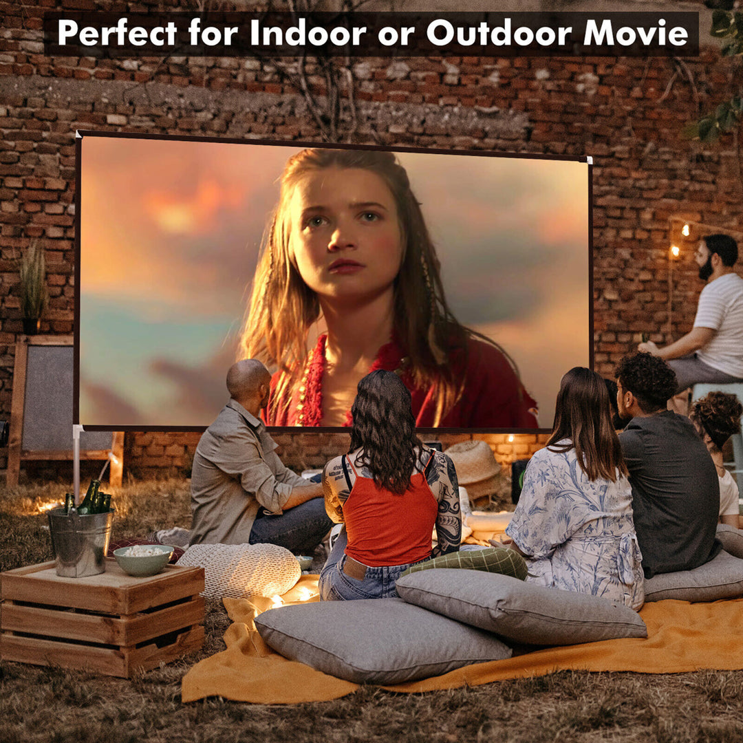 120 Projector Screen w/ Stand 16:9 HD 4K Indoor Outdoor Projection Movie Screen Image 4