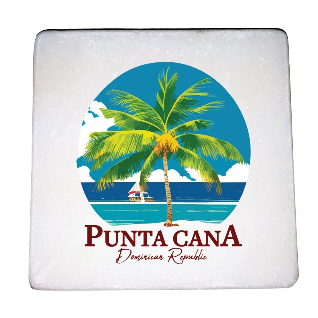 Punta Cana Dominican Republic Souvenir 4x4-Inch Coaster Marble Image 1