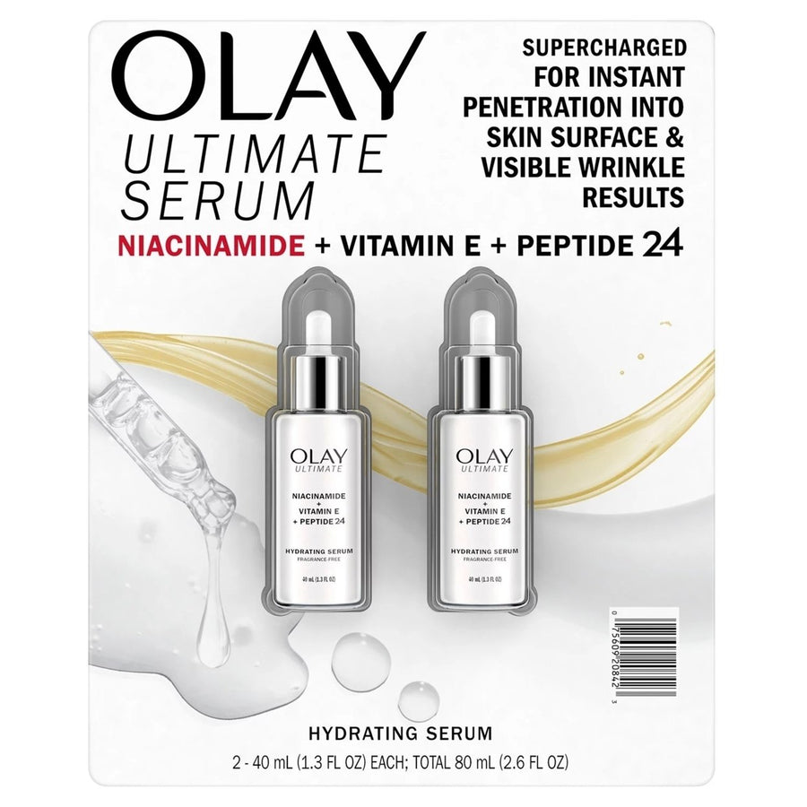 Olay Ultimate Niacinamide + Vitamin E + Peptide 24 Hydrating Serum1.3oz (2 Ct) Image 1