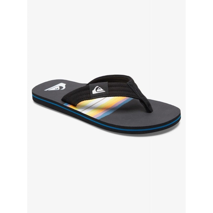 Quiksilver Molokai Layback Flip Flops Black 2 Cotton Canvas Sandals AQYL101241-KVJ2 Image 1